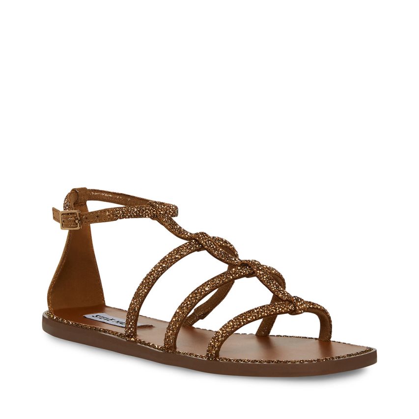 Dark Brown Steve Madden Neptune Women's Flat Sandals | PH 5348MIZ